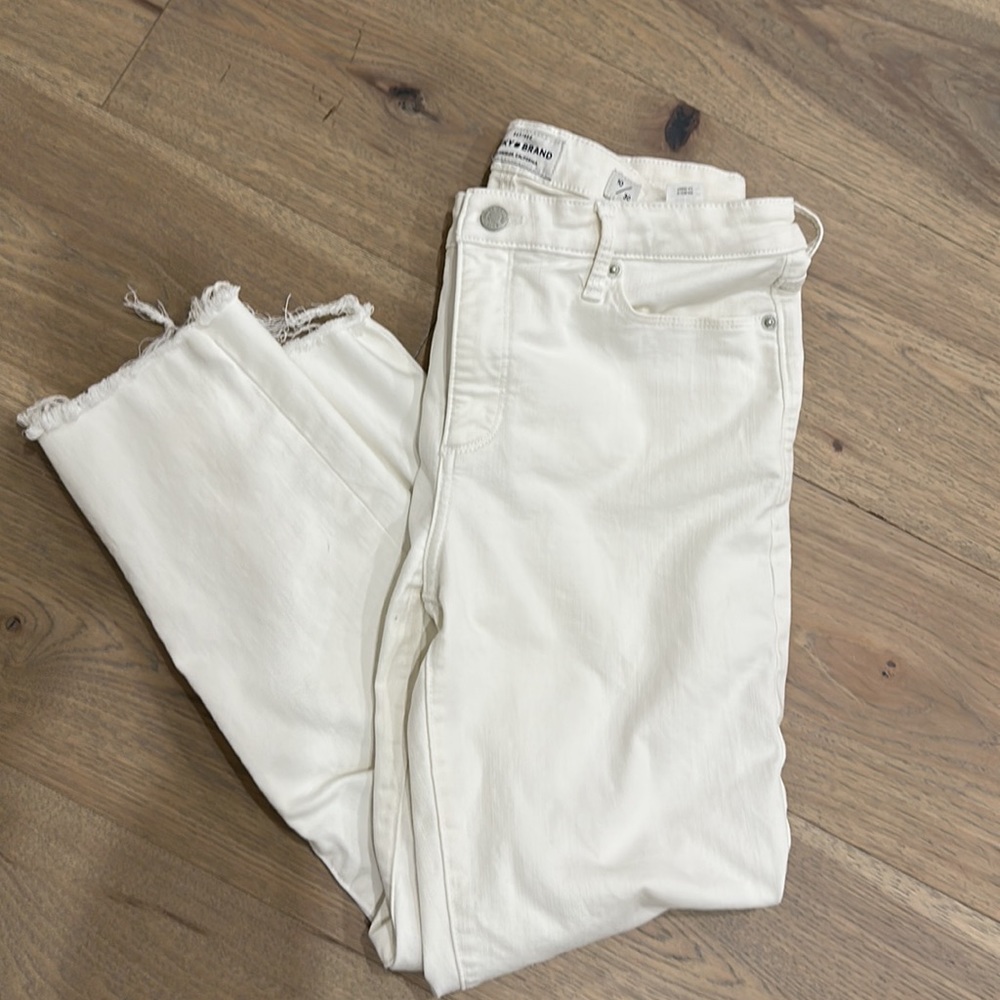 Lucky Brand Hayden Crop White Denim size 10